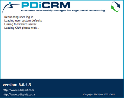 PDI CRM for Pastel Splash screen